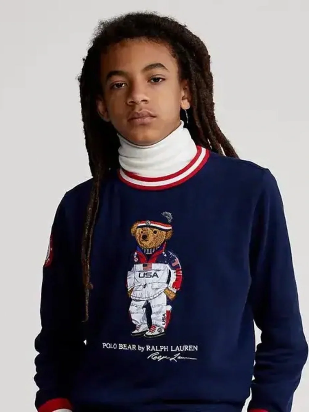 Ralph Lauren Team USA Polo Bear Navy Crew Neck Sweatshirt 2026